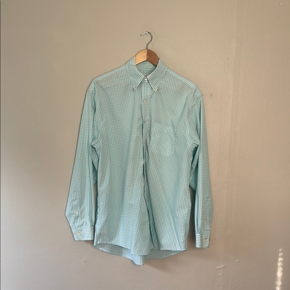 Brooks Brothers Blue Gingham Casual Button Down Shirt - Picture 1 of 6